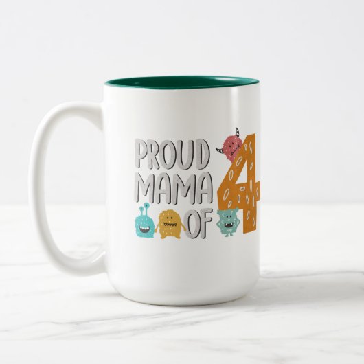 Proud Mama von Vier Zweifarbige Tasse (Links)