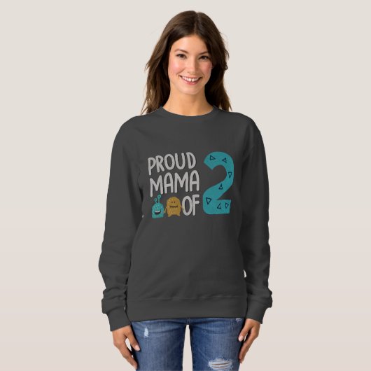 Proud Mama von zwei Sweatshirt (Vorne ganz)