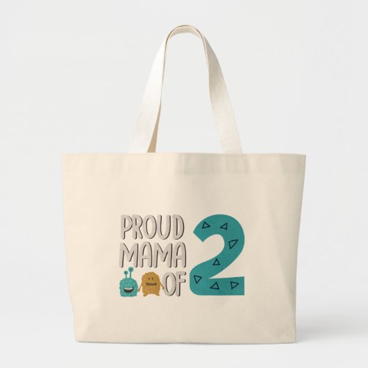 Proud Mama von zwei Tote Bag Jumbo Stoffbeutel (Vorne)