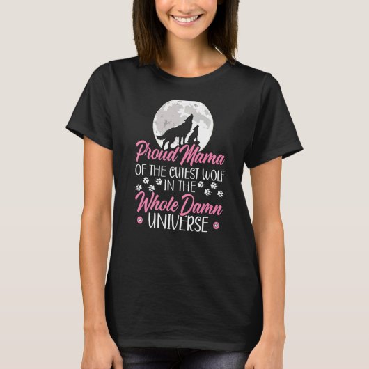 Proud Mama Wolf Mama T-Shirt (Vorderseite)