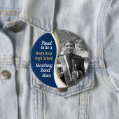 Proud Marching Band Mama mit Foto Blue Gold Button (Beispiel)