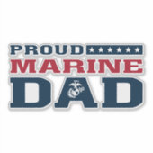 Proud Marine Vater Aufkleber (Vorderseite)