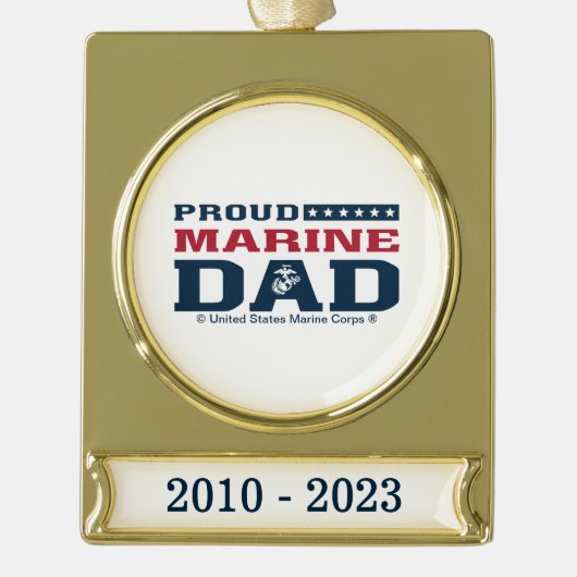Proud Marine Vater - Farbe Banner-Ornament Gold (Vorderseite)