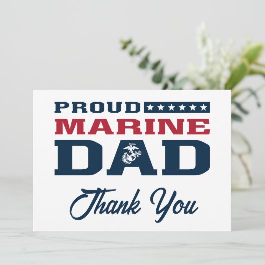 Proud Marine Vater - Farbe Dankeskarte (Stehend Vorderseite)