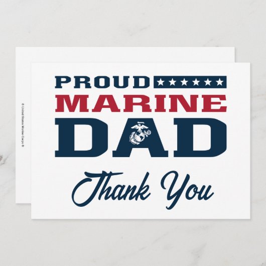 Proud Marine Vater - Farbe Dankeskarte (Vorne/Hinten)
