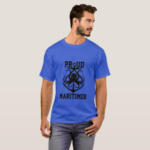 Proud Maritimer Anker Oktopus Leuchtturm Route T- T-Shirt