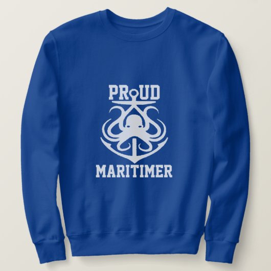 Proud Maritimer Anker Oktopus Leuchtturmroute Sweatshirt (Design vorne)
