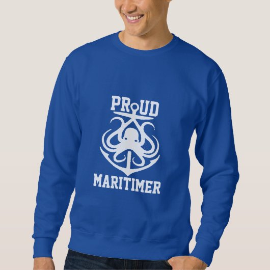 Proud Maritimer Anker Oktopus Leuchtturmroute Sweatshirt (Vorderseite)