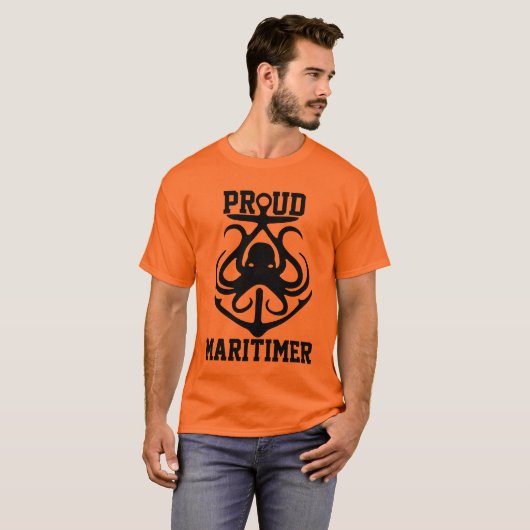 Proud Maritimer T - Shirt octopus Lighthouse Route (Vorne ganz)