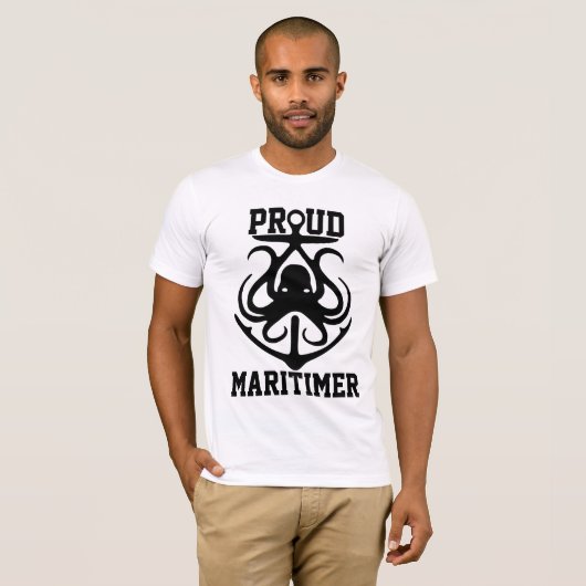 Proud Maritimer T - Shirt octopus Lighthouse Route (Vorne ganz)