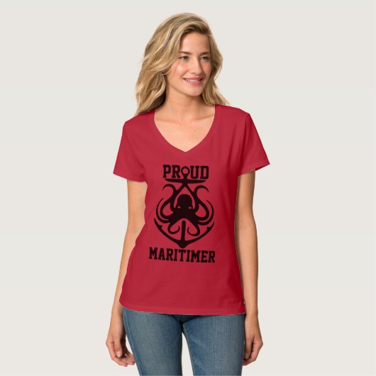 Proud Maritimer T - Shirt octopus Lighthouse Route (Vorderseite Vollansicht)