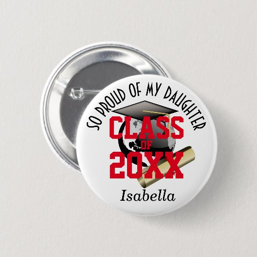 Proud meines Absolventen Button (Vorne & Hinten)