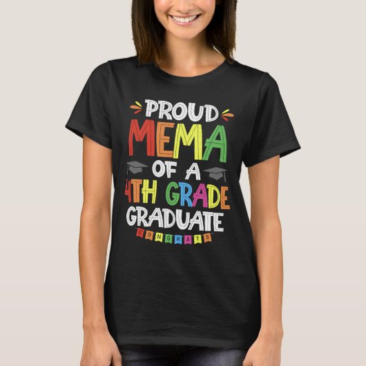 Proud Mema a 4th Graduate Abschluss Clas T-Shirt (Vorderseite)