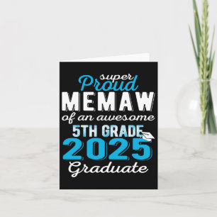 Proud Memaw of 5th Grade Graduate 2025 Elementar Karte