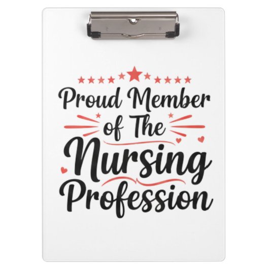 Proud Member Nursing Artistic Personalized Gift Klemmbrett (Vorderseite)