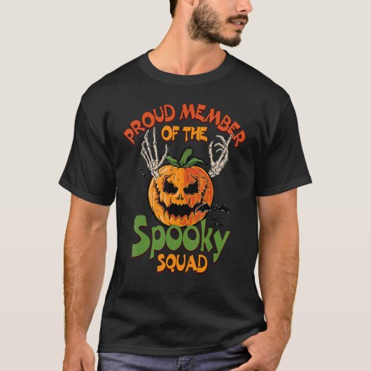 Proud Member Of The Spooky Squad Spooky Season Hal T-Shirt (Vorderseite)