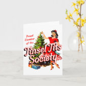 Proud Member Of Tinsel Society Lady Funny Christma Karte (Gelbe Blume)