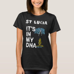 Proud Men Women National Dna Strand St Lucia Fahne T-Shirt
