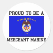 Proud Merchant Marine Runder Aufkleber (Vorderseite)