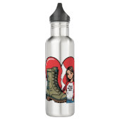 Proud Military Ehefrau - "Boot Ehefrau" Herz Edelstahlflasche (Links)