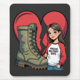 Proud Military Ehefrau - "Boot Ehefrau" Herz Mousepad