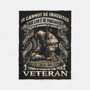 Proud Military Veteran Patriotic American Flag IT Fleecedecke