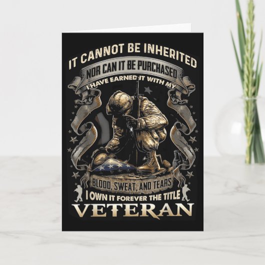 Proud Military Veteran Patriotic American Flag It  Karte (Vorderseite)