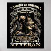Proud Military Veteran Patriotic American Flag It Poster (Vorne)