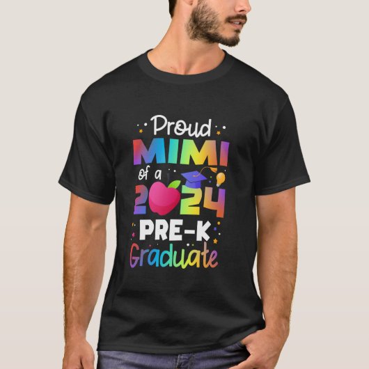 Proud Mimi von 2024 Pre-K Graduate Abschluss Match T-Shirt (Vorderseite)
