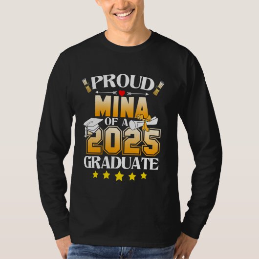 Proud Mina einer Klasse von 2025 Graduate Mina Sen T-Shirt (Vorderseite)