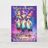 Proud Mitglied Naughty List Funny Christmas Gruß Karte (Vorderseite)