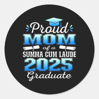 Proud Mom 2025 Summa Cum Laude Cl 2025 Graduate Lo Runder Aufkleber