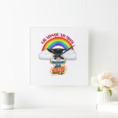 Proud Mom Grad Squad 2026 Quadratische Wanduhr (Zuhause)