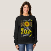 Proud Mom Of A 2024 Senior, Funny Leopard Sunflowe Sweatshirt (Vorne ganz)