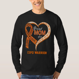 Proud Mom Of A COPD Warrior Ribbon Heart T-Shirt