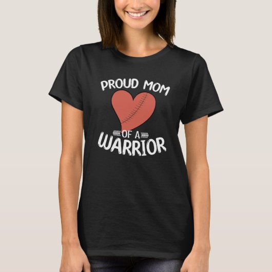 Proud Mom of a Heart Warrior CHD Surgery CHD Aware T-Shirt (Vorderseite)