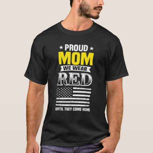 Proud Mom Of Deployed Son Red Friday Family T-Shirt (Vorderseite)