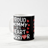 Proud Mommy eines Herzkriegers Chd Awareness Warri Kaffeetasse (Vorderseite Links)