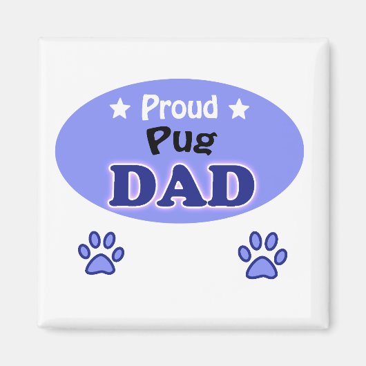 Proud Mops Papa Magnet (Vorne)
