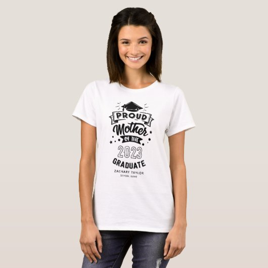 Proud Mother 2023 Graduate White T-Shirt (Vorne ganz)