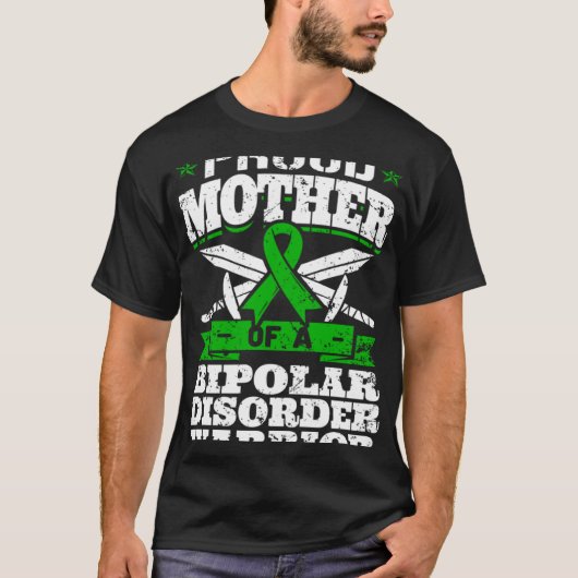 Proud Mother Of A Bipolar Disorder Warrior Awarene T-Shirt (Vorderseite)