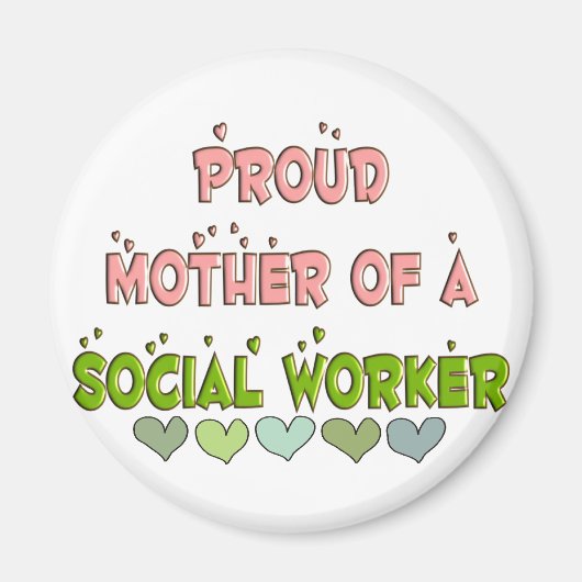 Proud Mutter SOCIAL WORKER Magnet (Vorne)