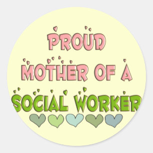 Proud Mutter SOCIAL WORKER Runder Aufkleber