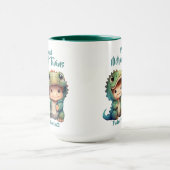 Proud Mutter von Twins Boys Dinosaur Kostüme Grün Tasse (Zentrum)