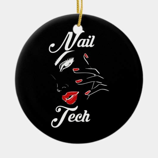 Proud Nail Tech Keramik Ornament (Vorne)
