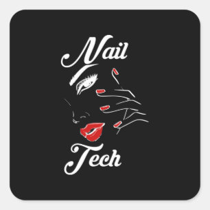 Proud Nail Tech Quadratischer Aufkleber