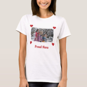 Proud Nana Liebe Oma Foto Pinselstrich Effekte T-Shirt