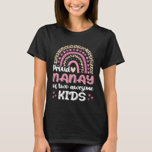 Proud Nanay von zwei Kindern Leopard Rainbow Filip T-Shirt