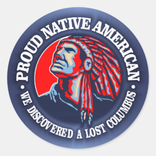 Proud Native American 2 Runder Aufkleber