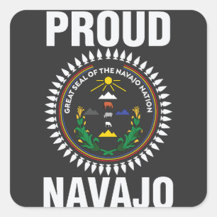 Proud Navajo Nation - großes Siegel des navajo Quadratischer Aufkleber